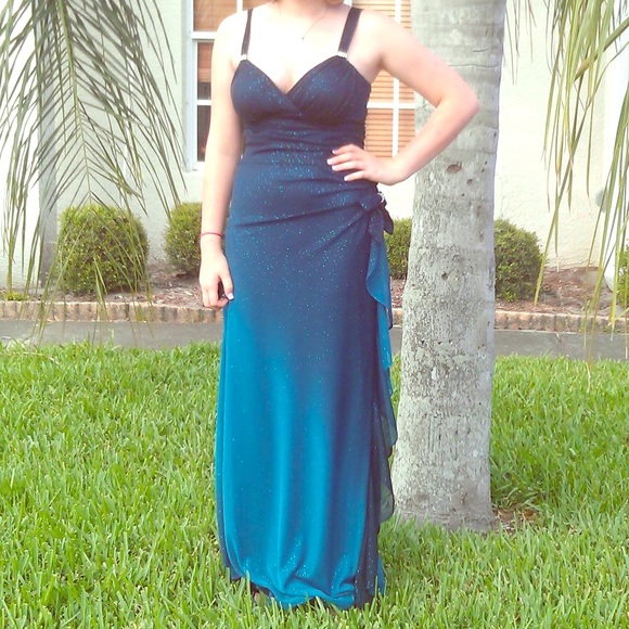blondie nites by stacy sklar dress blue Blondie Nites Stacy Sklar Blue Dress Formal Prom Homecoming Dance Cocktail